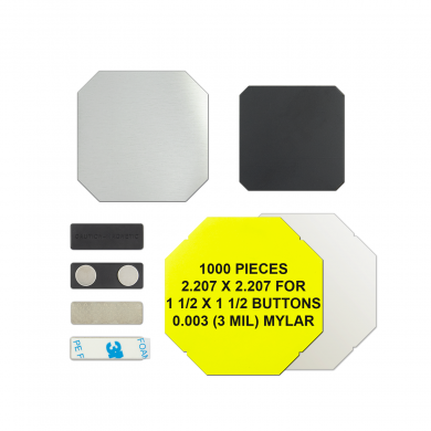 Fournitures pour badges à attache magnétique carrés 40 mm x 40 mm